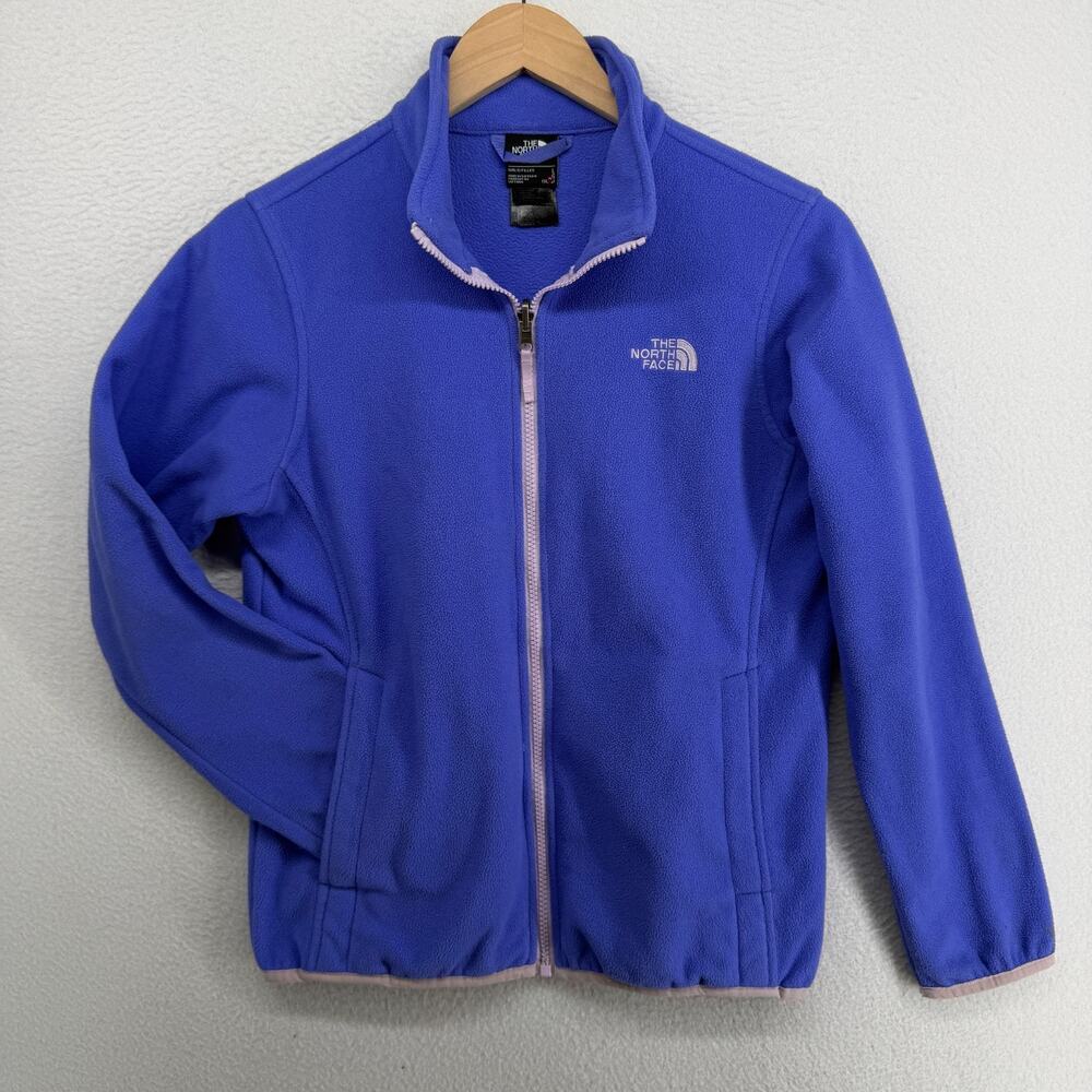 THE NORTH FACE Sweatshirt Youth L 14-16 Glacier Full Zip Fleece Jacket Blue